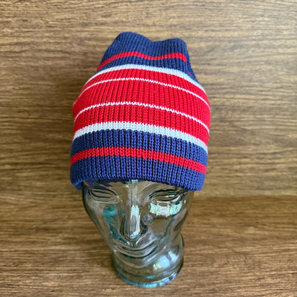 Vintage 80s Profile Knit Striped Beanie Hat Ski Snowboarding Retro Streetwear‎